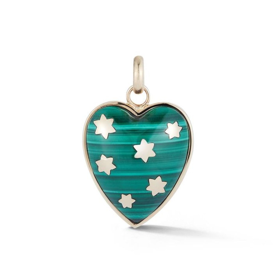 Jewelry STORROW | 14K Gold & Malachite Anna Heart Charm