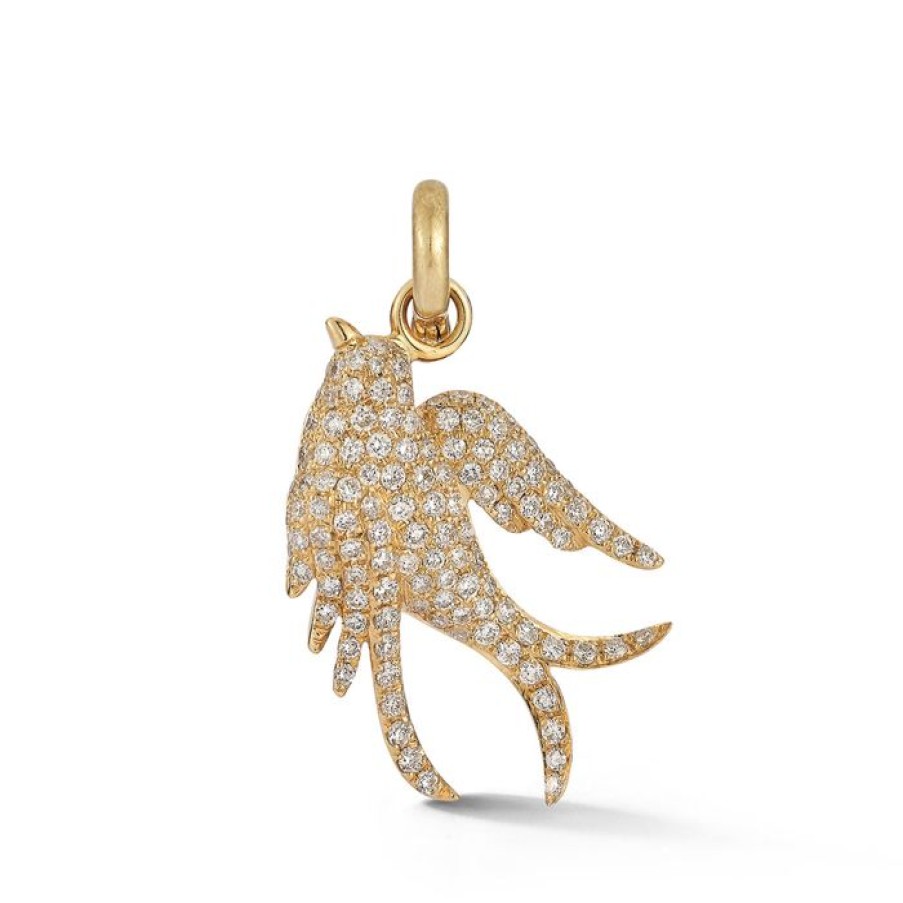 Jewelry STORROW | 14K Gold & White Diamond Birdie Charm