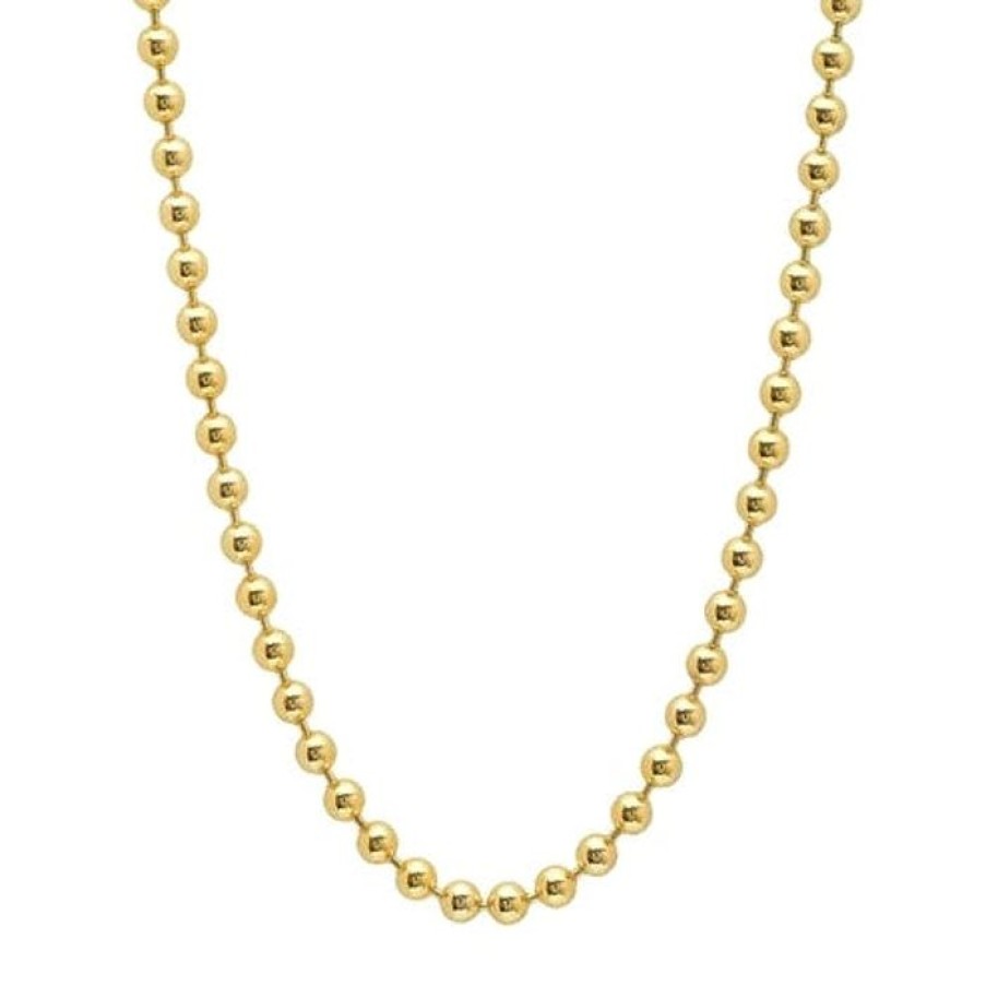 Jewelry STORROW | 14K Gold 18" 2.5Mm Beaded Ball Stanley Chain