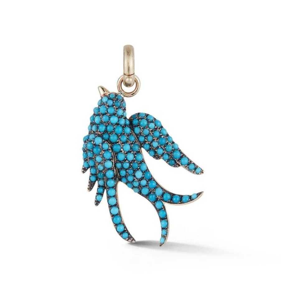 Jewelry STORROW | 14K Gold & Turquoise Birdie Charm