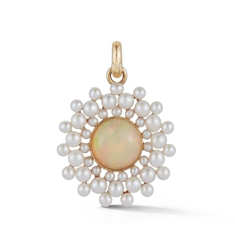 Jewelry STORROW | 14K Gold Opal & Pearl Cluster Juliet Charm