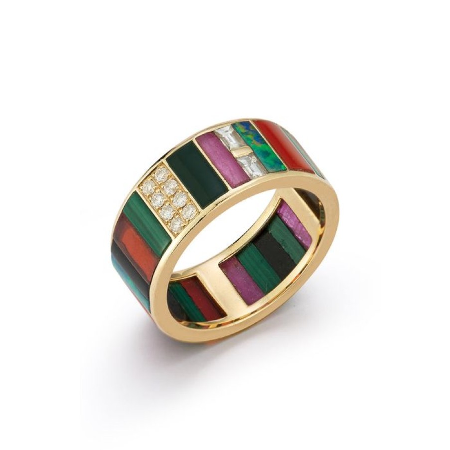 Jewelry STORROW | 14K Gold Diamond & Multi Stone Isla Ring