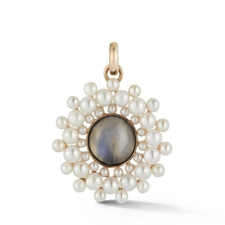 Jewelry STORROW | 14K Gold Moonstone & Pearl Cluster Juliet Charm