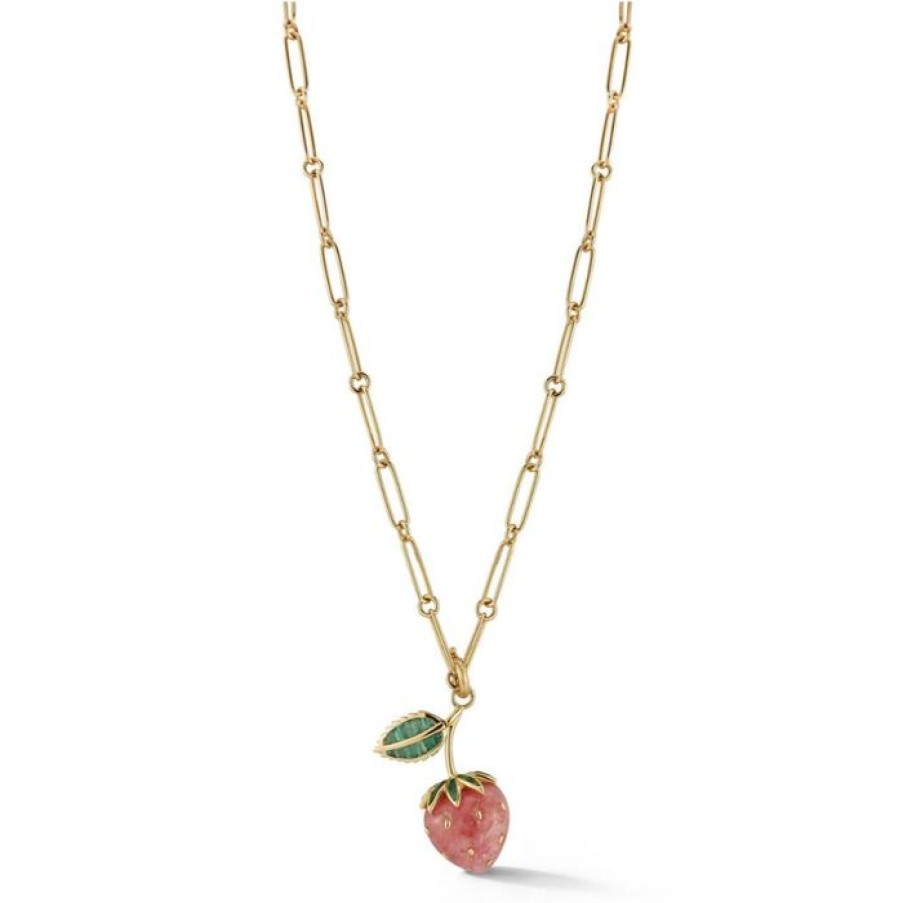 Jewelry STORROW | 14K Sweet Strawberry & Grover Multi-Charm Necklace