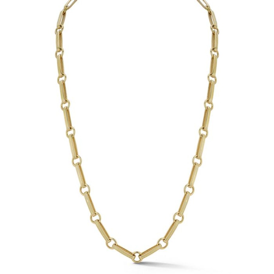 Jewelry STORROW | 14K Gold Elongated Book Link 18" Ernie Chain