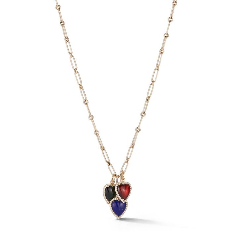 Jewelry STORROW | 14K Gold Diamond & Onyx Alana Heart Charm