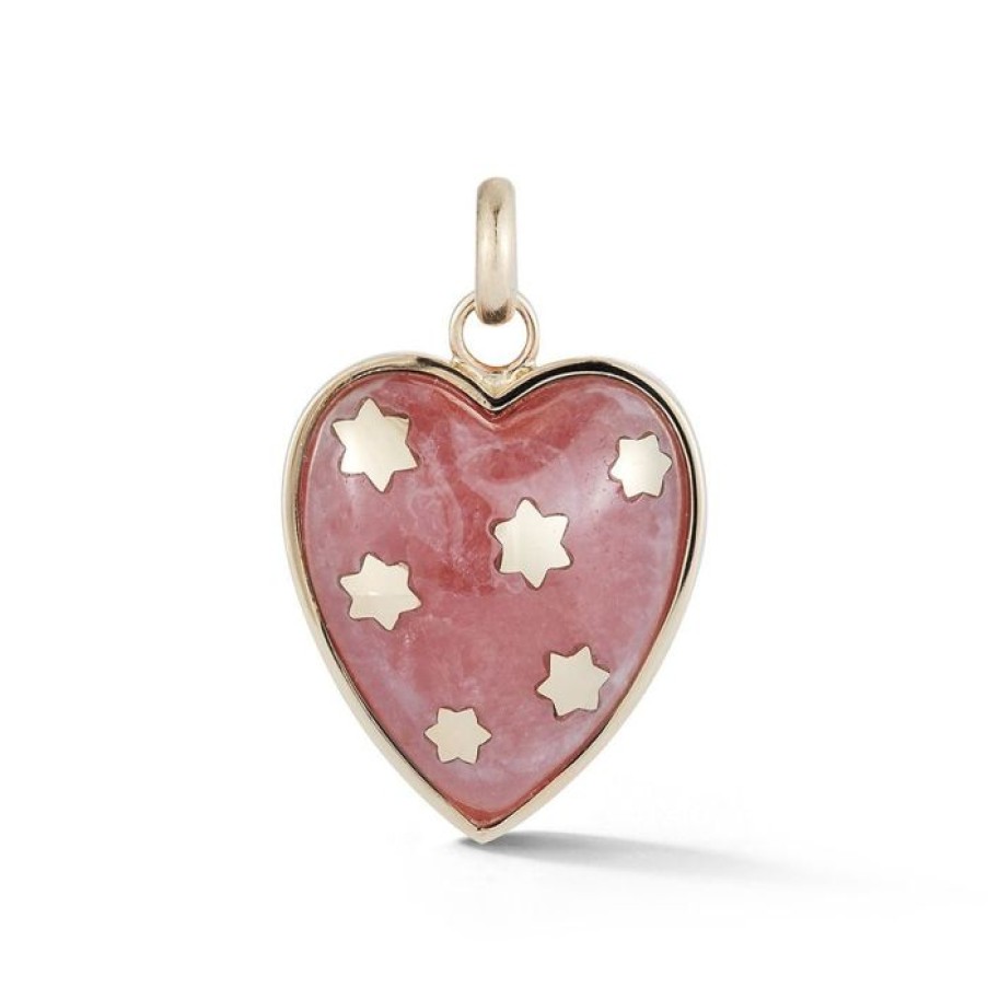 Jewelry STORROW | 14K Gold & Rhodochrosite Anna Heart Charm