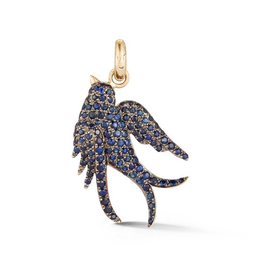 Jewelry STORROW | 14K Gold & Blue Sapphire Birdie Charm