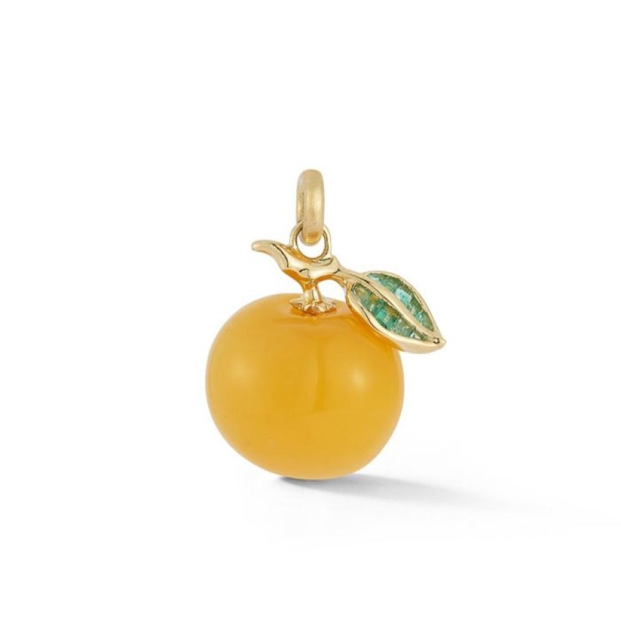 Jewelry STORROW | 14K Gold Chrismatite & Emerald Sweet Orange Charm