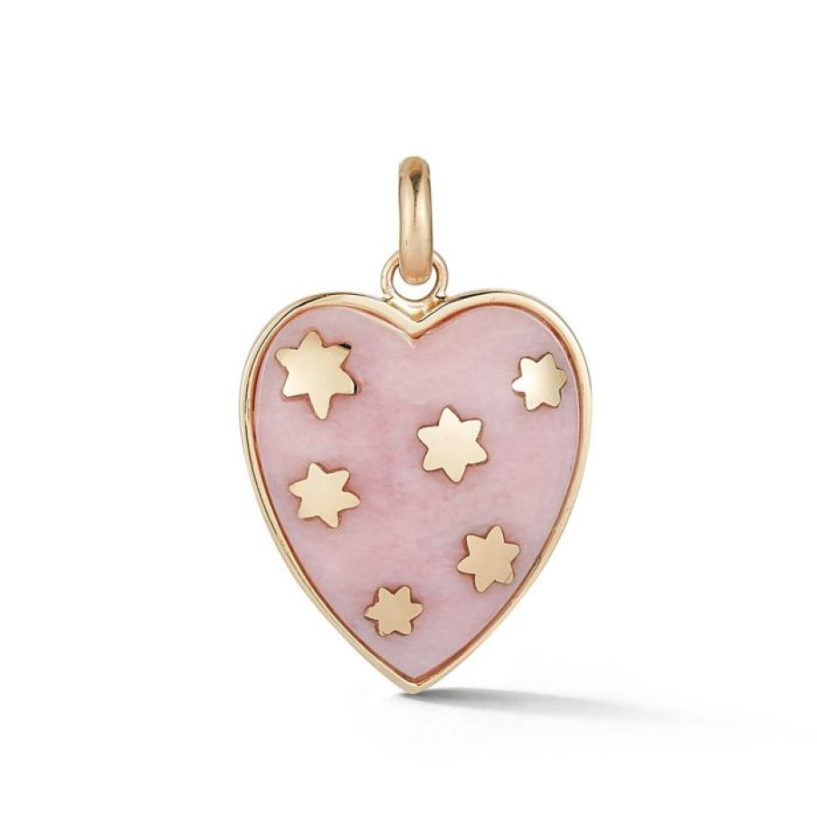 Jewelry STORROW | 14K Gold & Pink Opal Anna Heart Charm