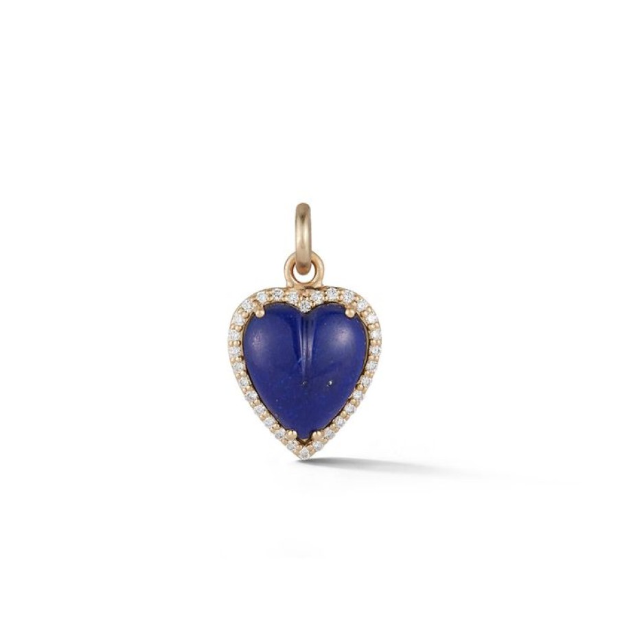 Jewelry STORROW | 14K Gold Diamond & Lapis Alana Heart Charm