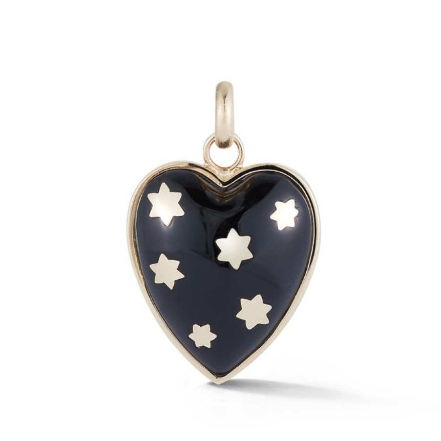 Jewelry STORROW | 14K Gold & Black Onyx Anna Heart Charm