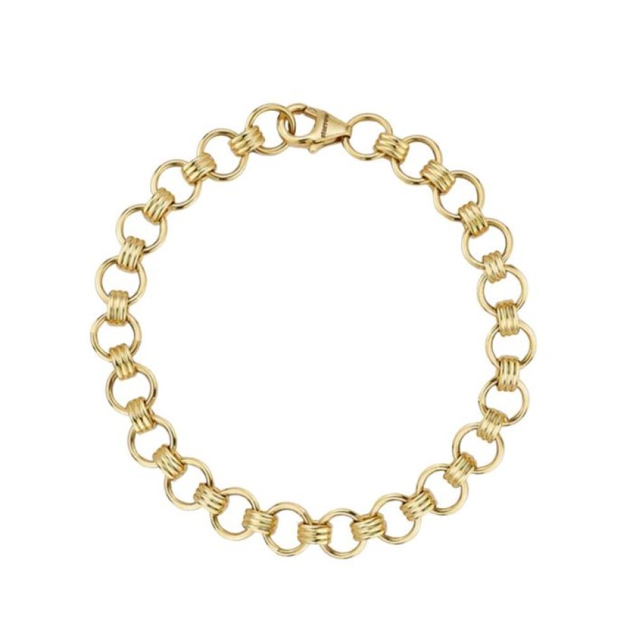 Jewelry STORROW | 14K Gold Book Link 7" Everett Chain Bracelet