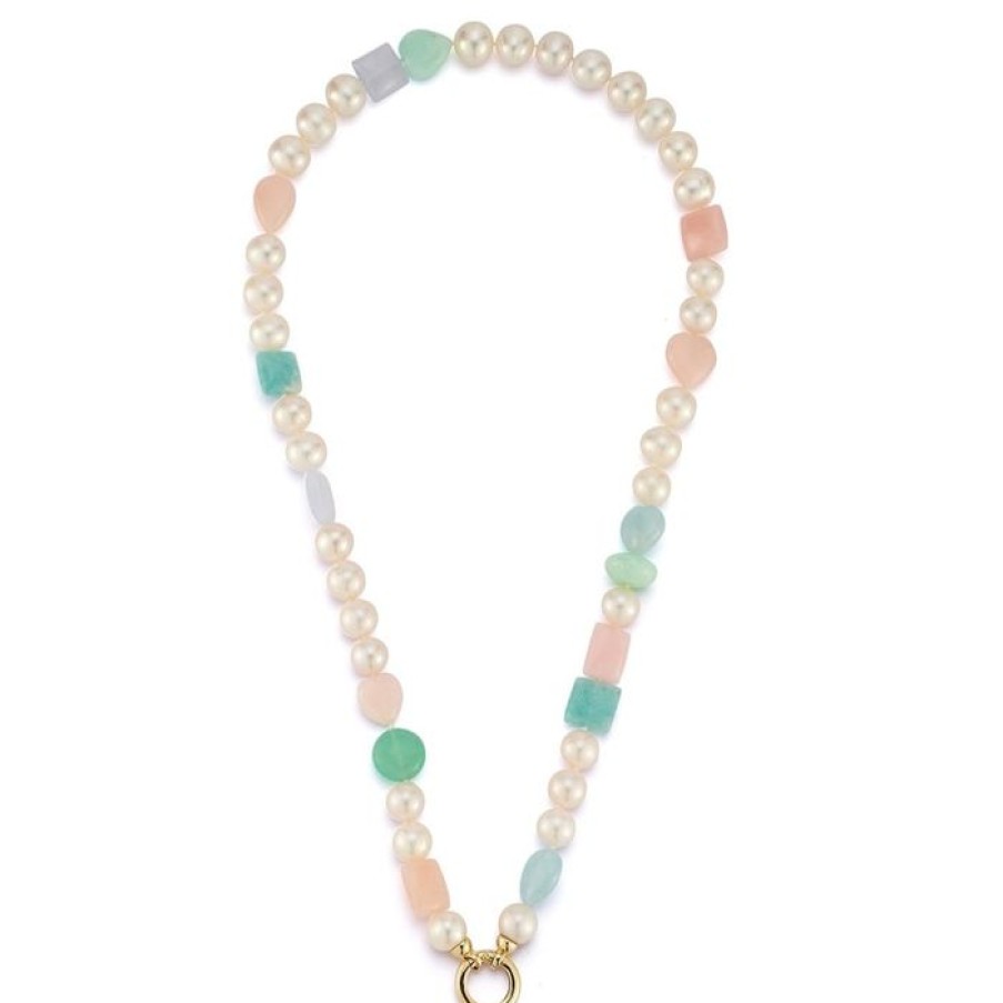 Jewelry STORROW | 14K 18.5" 8Mm Freshwater Pearl & Gem Sweet Maisy #10 Necklace