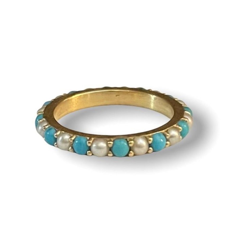 Jewelry STORROW | 14K Gold Turquoise & Pearl Isabel Ring