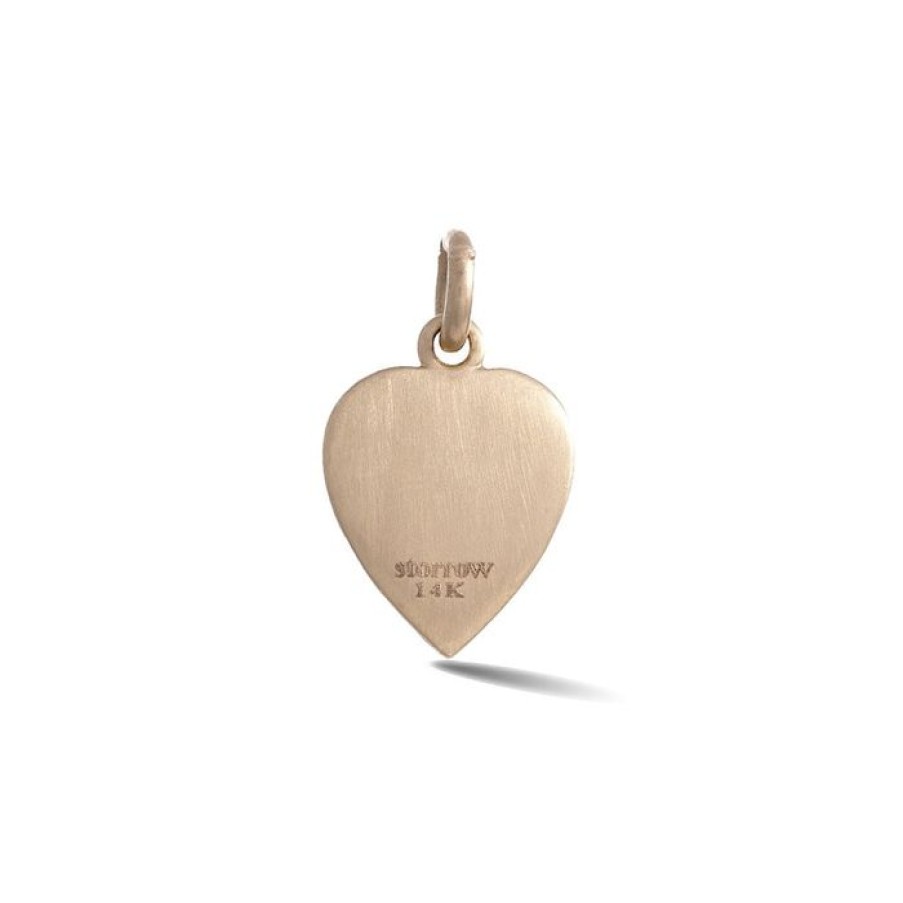 Jewelry STORROW | 14K Gold & Malachite Anne Diamond Heart Charm