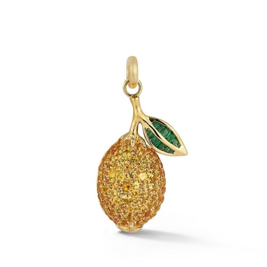 Jewelry STORROW | 14K Gold Emerald & Yellow Sapphire Sour Lemon Charm