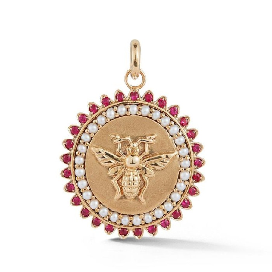 Jewelry STORROW | 14K Gold Ruby & Pearl Millie Medallion