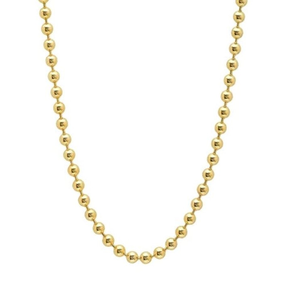 Jewelry STORROW | 14K Gold 22" 2.5Mm Beaded Ball Stanley Chain