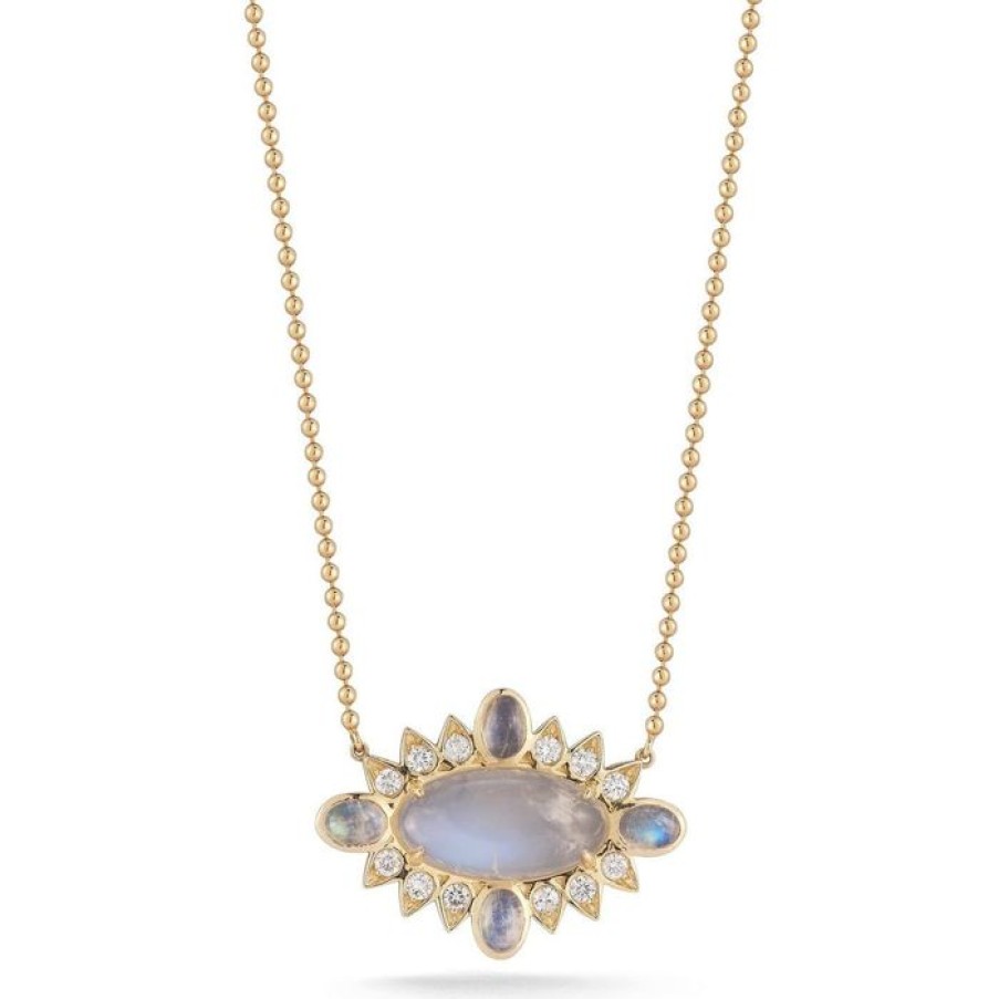 Jewelry STORROW | 14K/18K Gold Moonstone & Diamond Nora Necklace