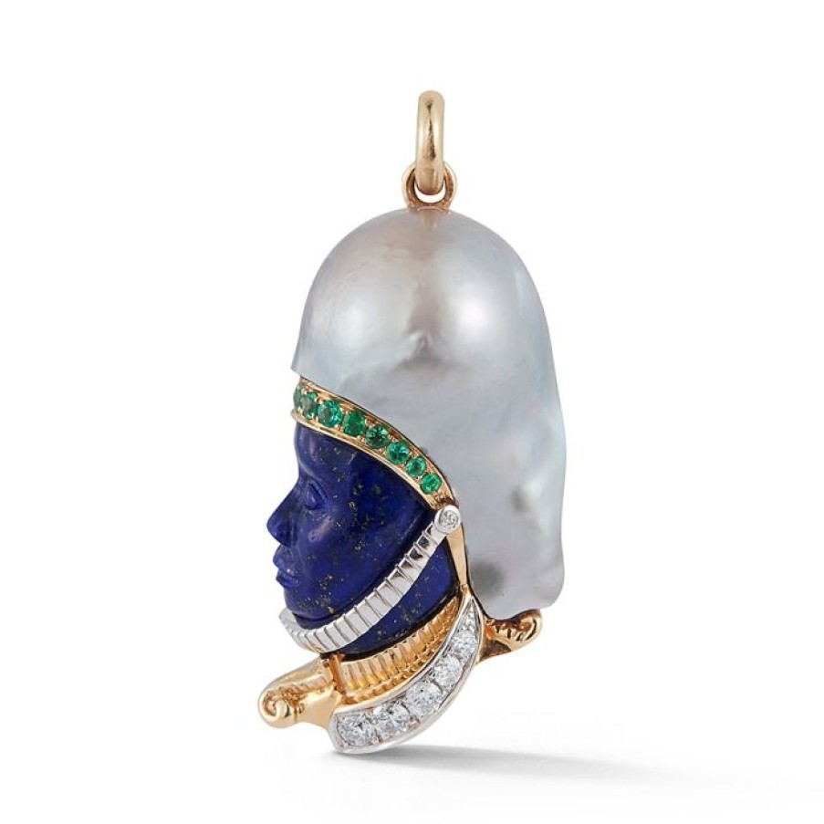 Jewelry STORROW | 14K Gold Pearl & Lapis Imperial Soldier Katherine Charm