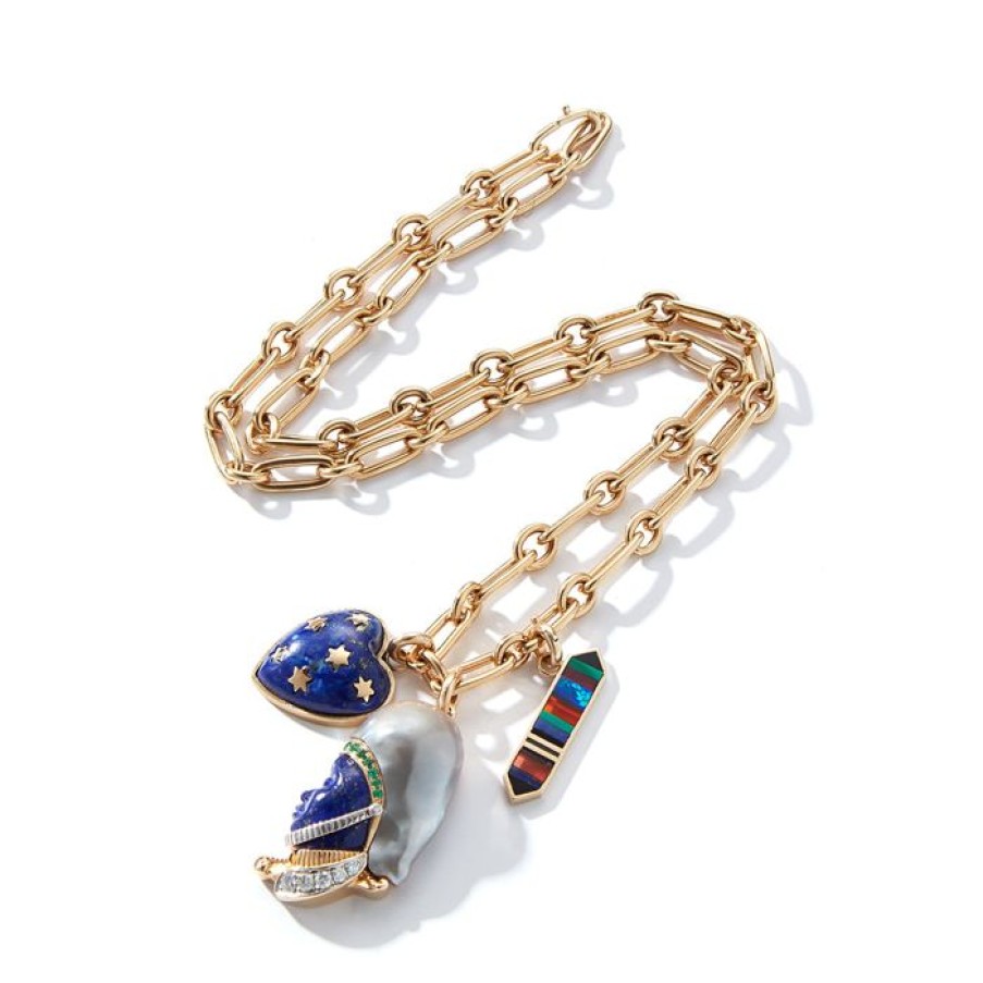 Jewelry STORROW | 14K Gold Pearl & Lapis Imperial Soldier Katherine Charm