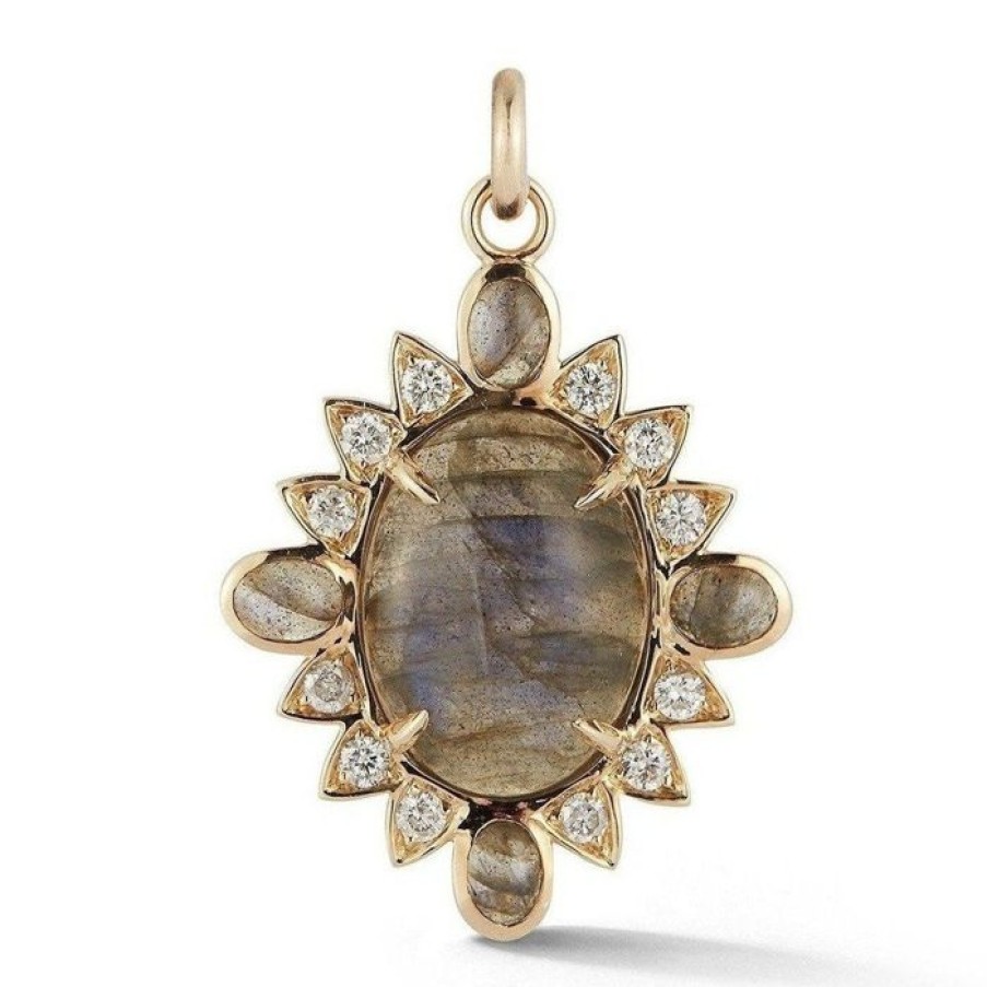 Jewelry STORROW | 14K Gold Labradorite & Diamond Nora Charm