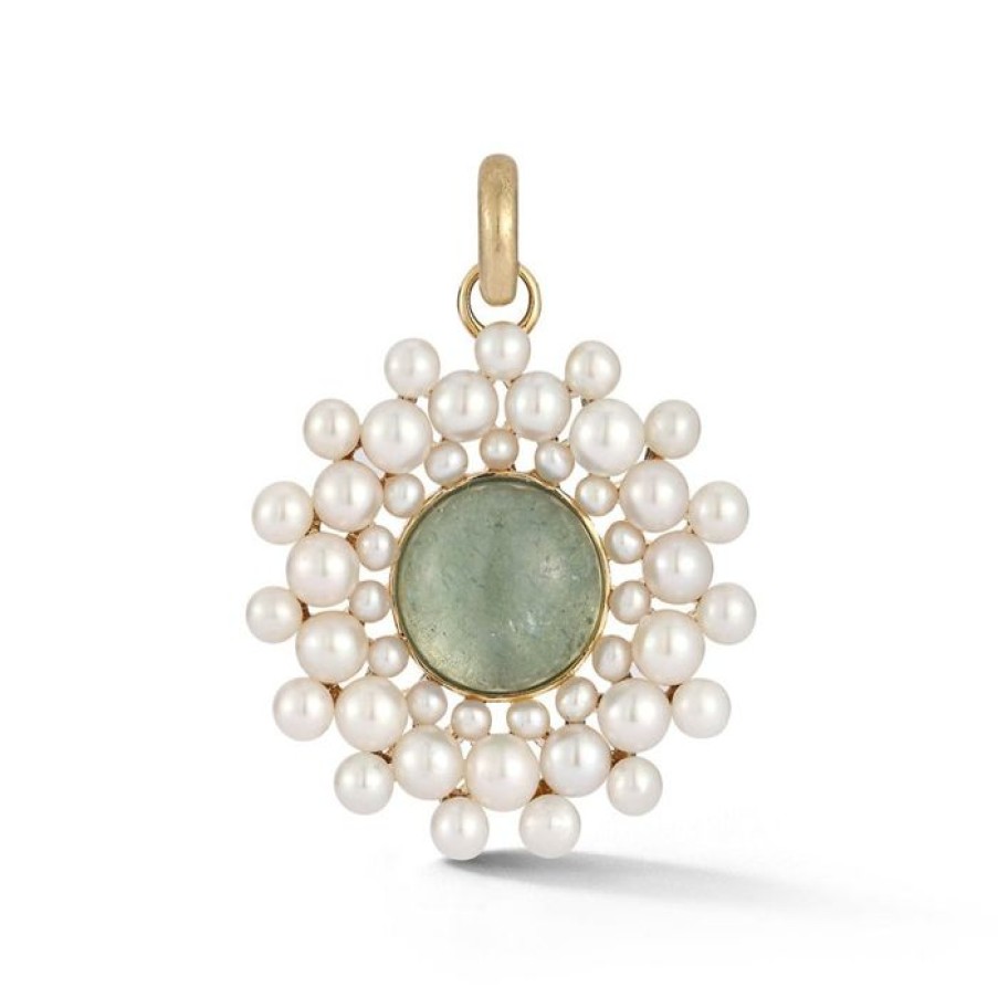 Jewelry STORROW | 14K Gold Aquamarine & Pearl Cluster Juliet Charm