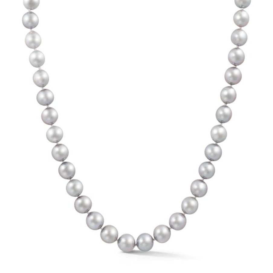 Jewelry STORROW | 18" 8-10Mm Grey Nucleated Freshwater Pearl Ezra Necklace