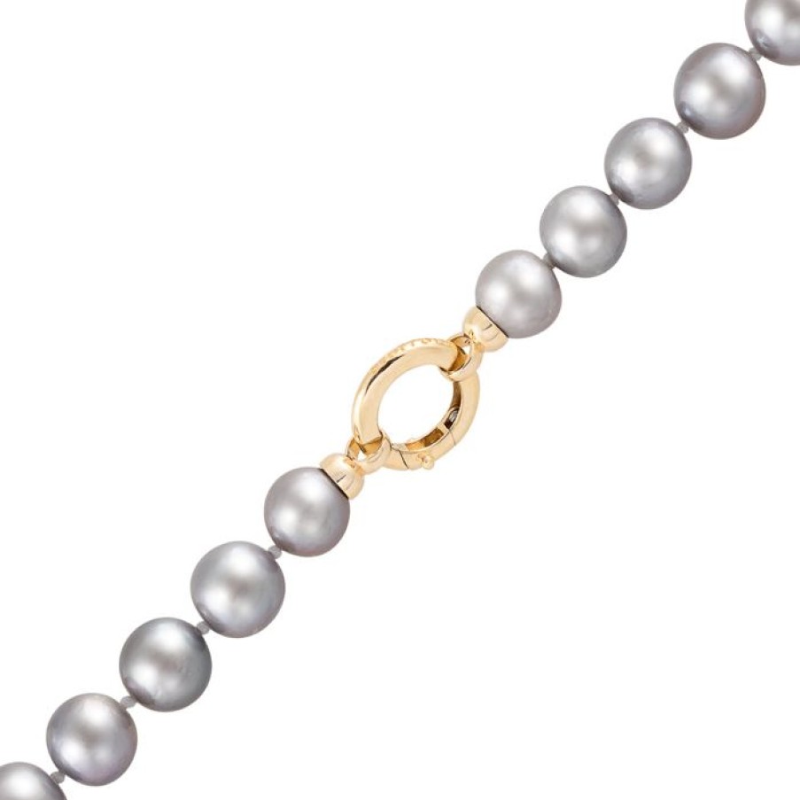 Jewelry STORROW | 18" 8-10Mm Grey Nucleated Freshwater Pearl Ezra Necklace