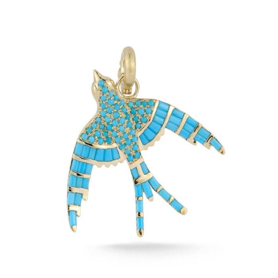 Jewelry STORROW | 14K Gold & Turquoise Evelyn Bird Charm