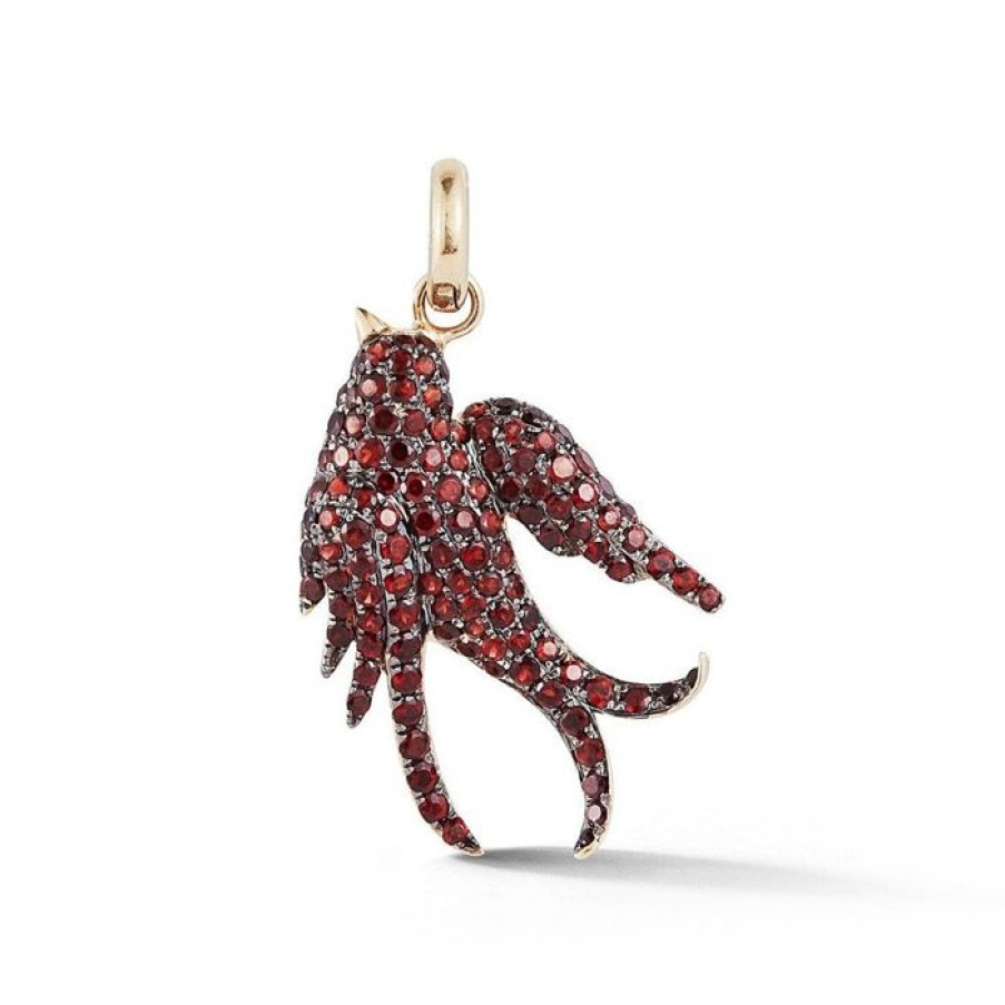 Jewelry STORROW | 14K Gold & Garnet Birdie Charm