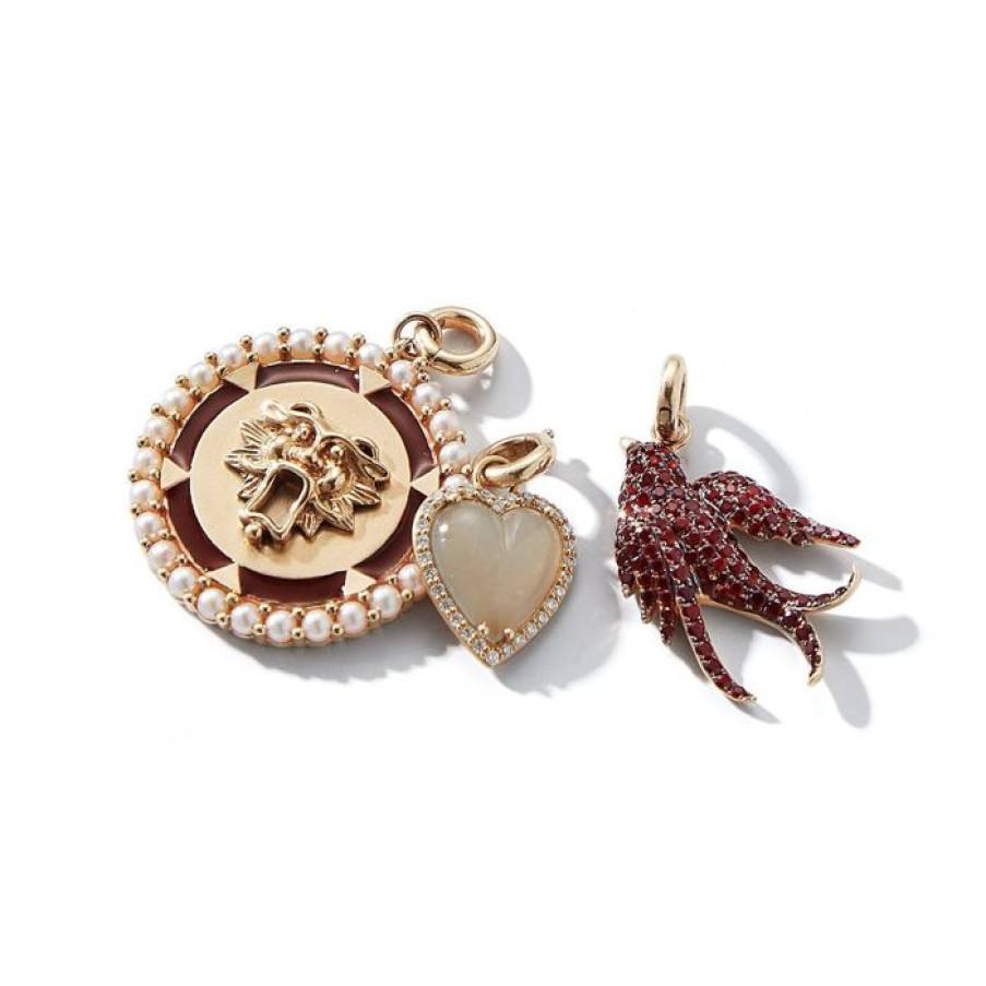 Jewelry STORROW | 14K Gold & Garnet Birdie Charm