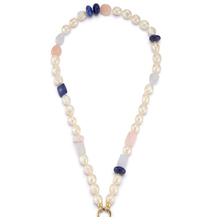 Jewelry STORROW | 14K 17.5" 8-9Mm Baroque Freshwater Pearl & Gem Sweet Maisy #4 Necklace