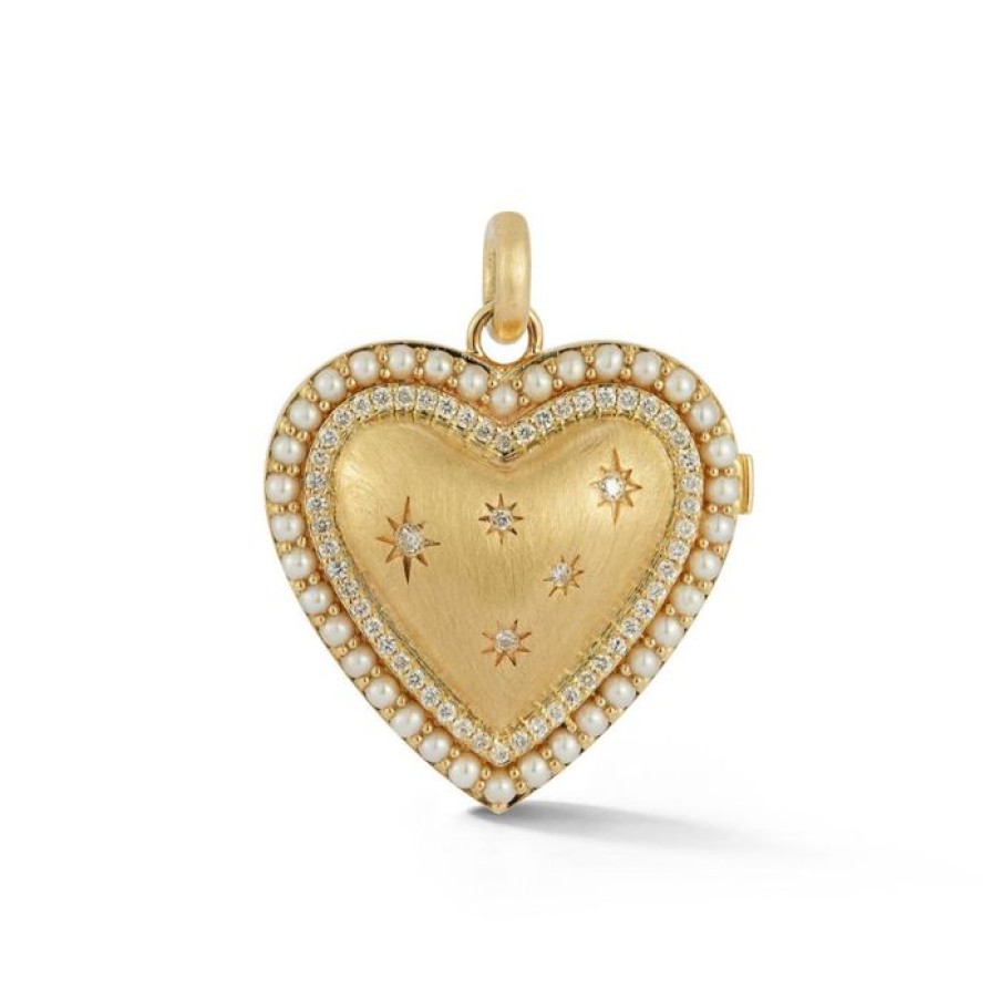 Jewelry STORROW | 14K Gold Diamond & Pearl Laney Locket