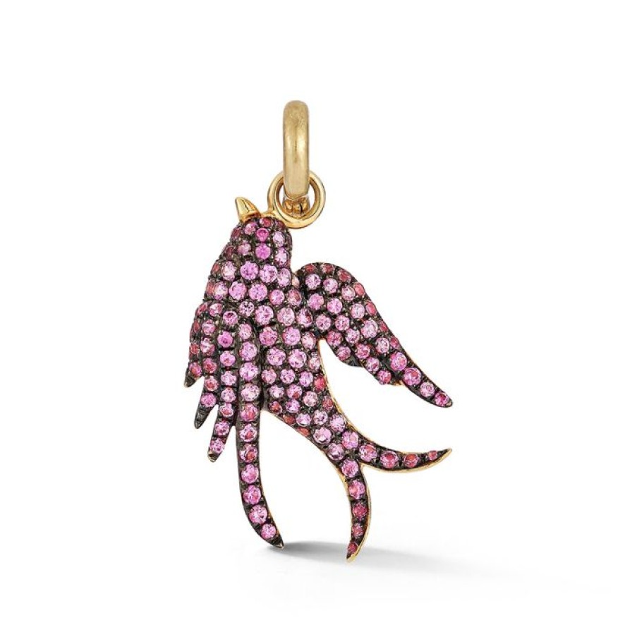 Jewelry STORROW | 14K Gold & Pink Sapphire Birdie Charm