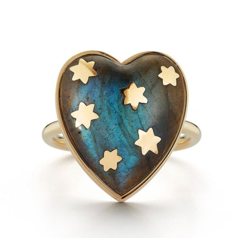 Jewelry STORROW | 14K Gold Labradorite Anna Heart Ring