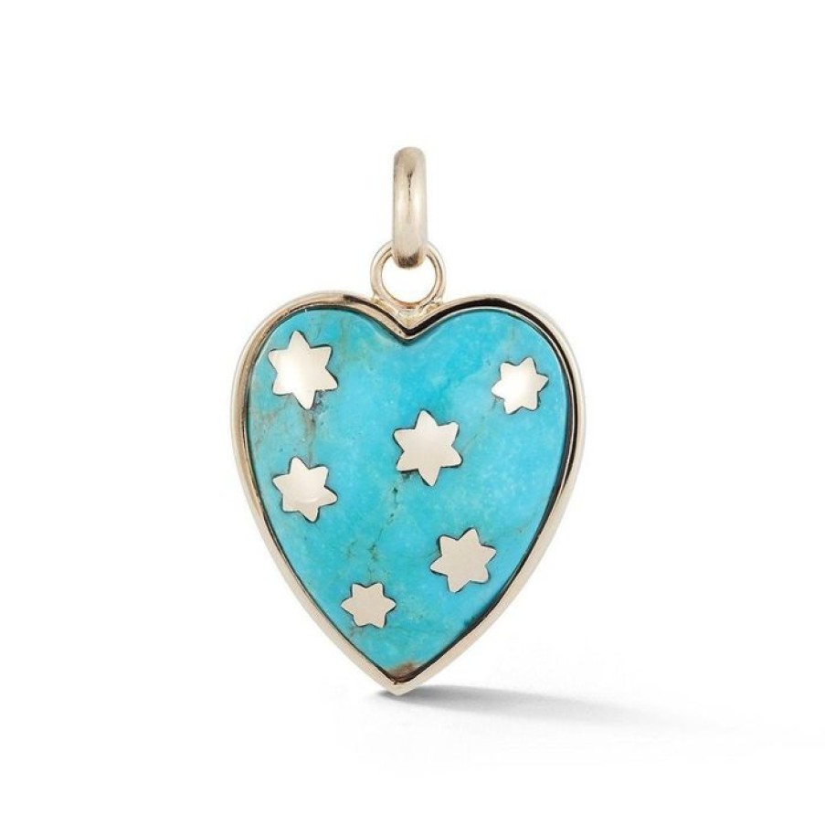 Jewelry STORROW | 14K Gold & Turquoise Anna Heart Charm