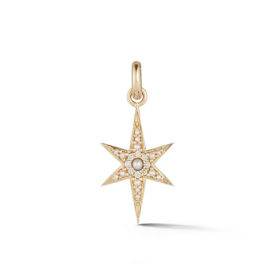 Jewelry STORROW | 14K Gold Pearl & Diamond Stella Charm