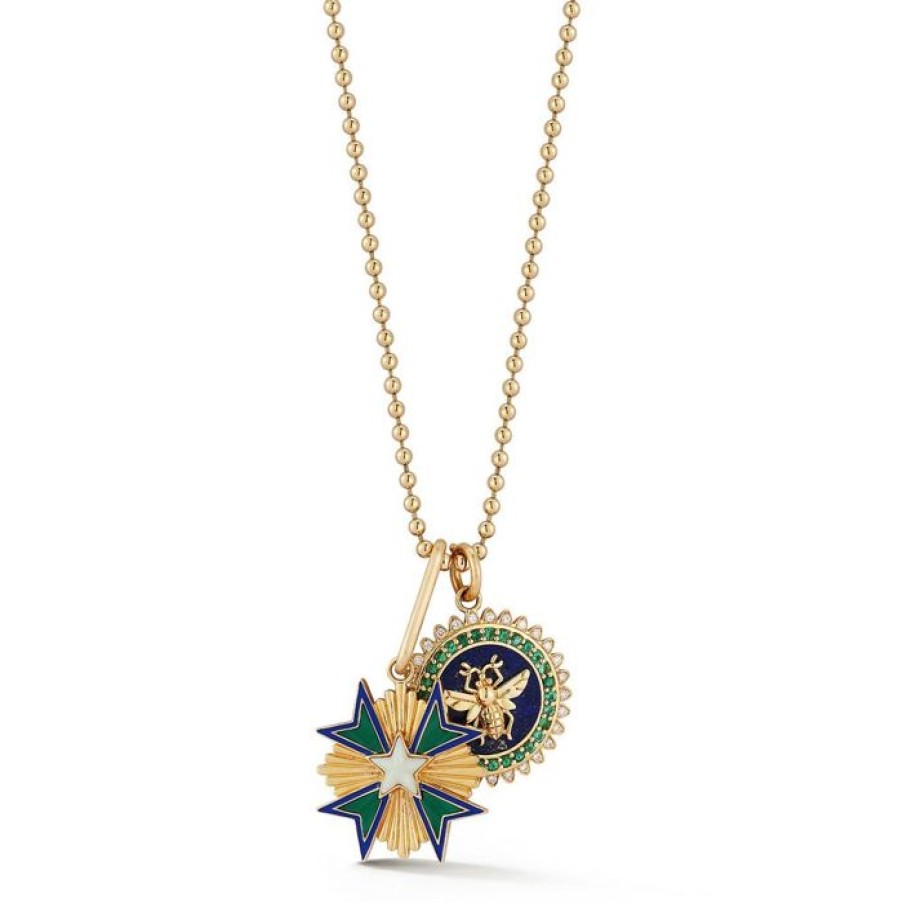 Jewelry STORROW | 14K Emmeline & Minnie Medallion Multi-Charm Necklace