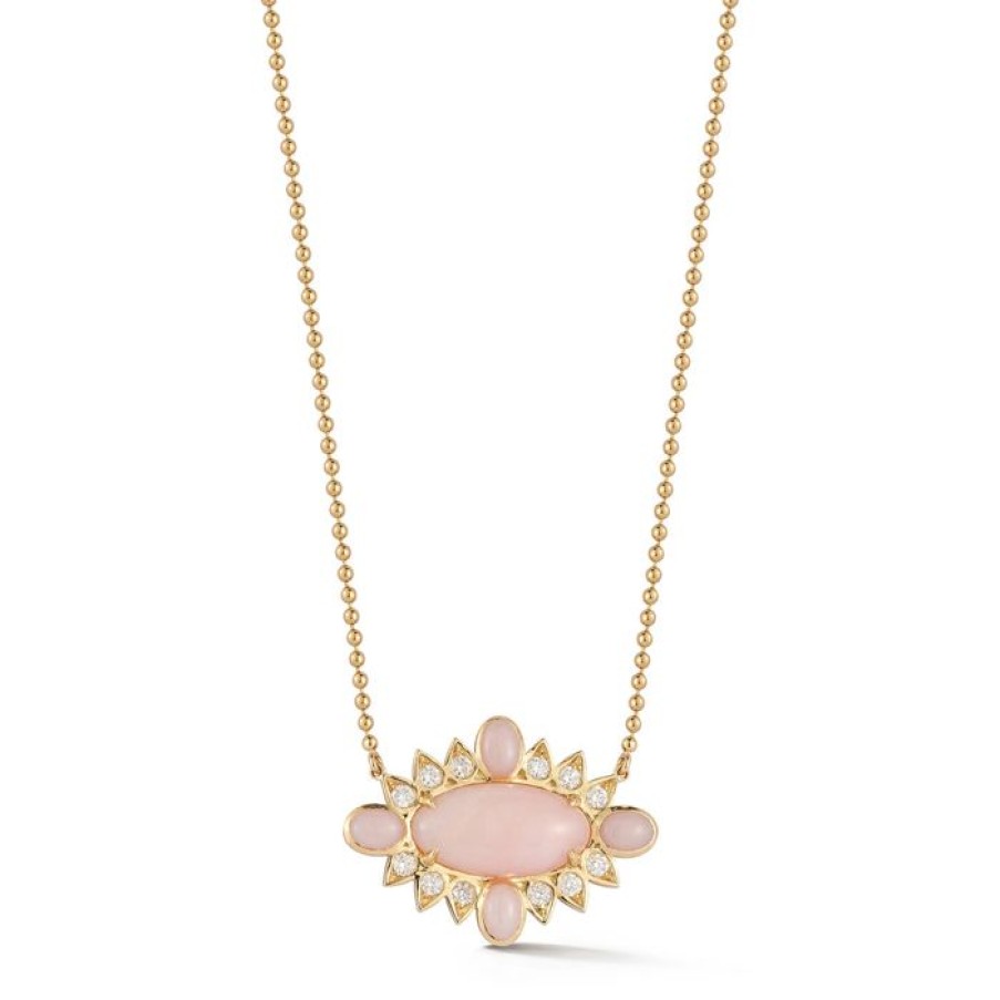 Jewelry STORROW | 14K/18K Gold Pink Opal & Diamond Nora Necklace