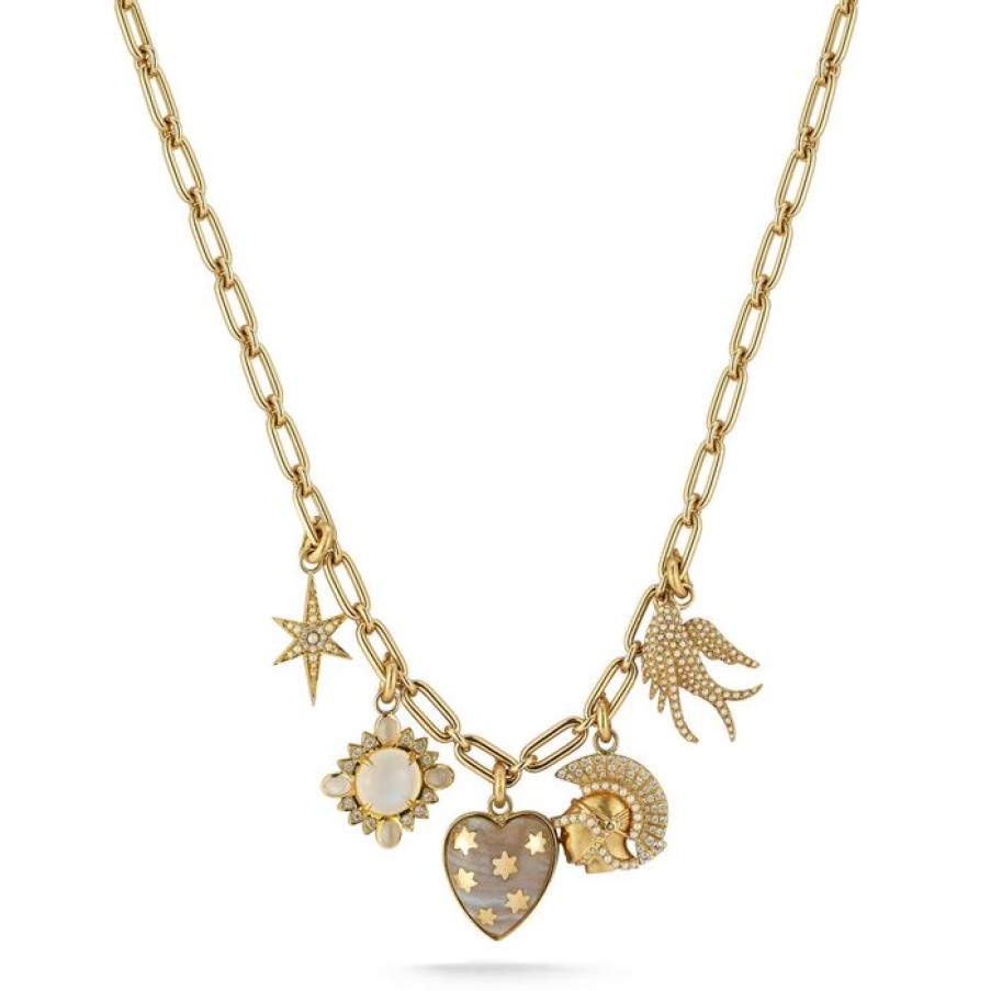 Jewelry STORROW | 14K Stella, Mini Nora, Anna, Mini Reid, & Birdie Multi-Charm Necklace