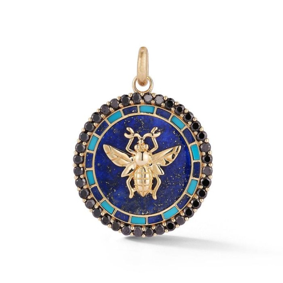 Jewelry STORROW | 14K Gold Gemstone Bee Madelline Medallion