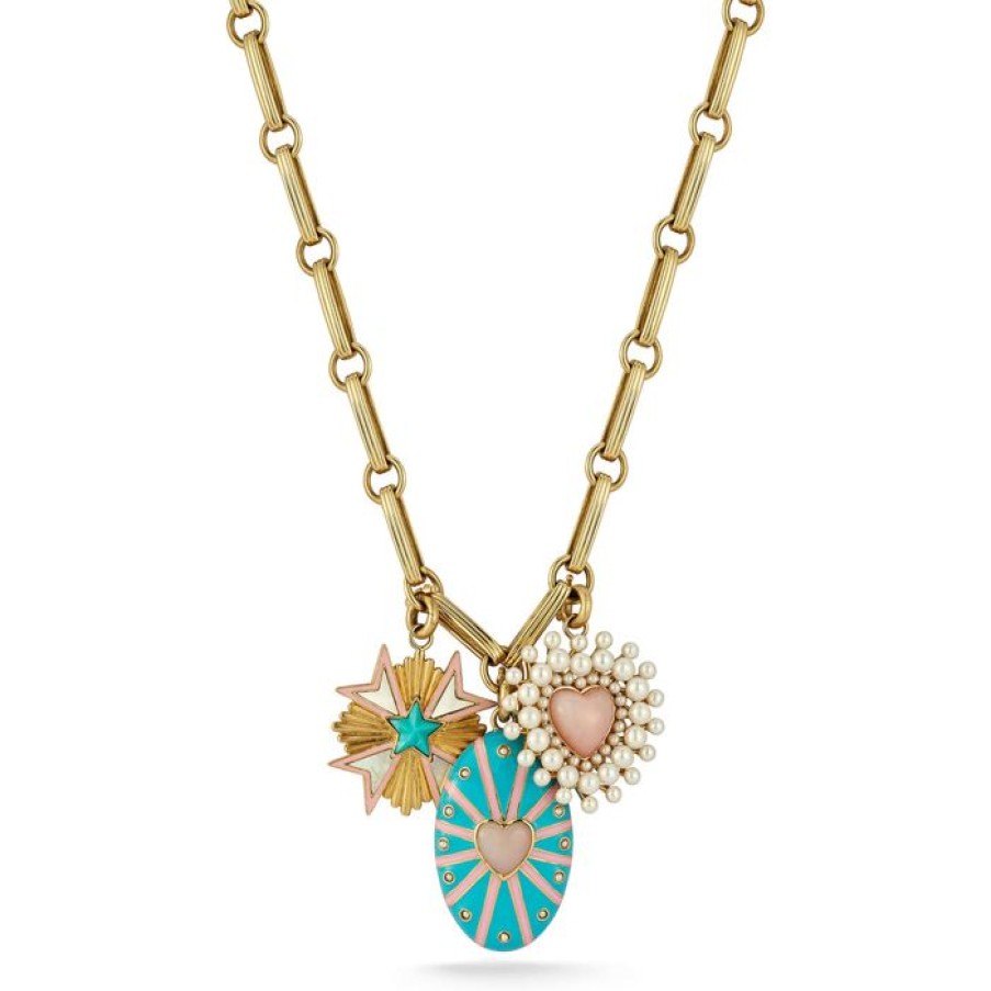 Jewelry STORROW | 14K Emmeline, Eleanor, & Juliana Multi-Charm Necklace