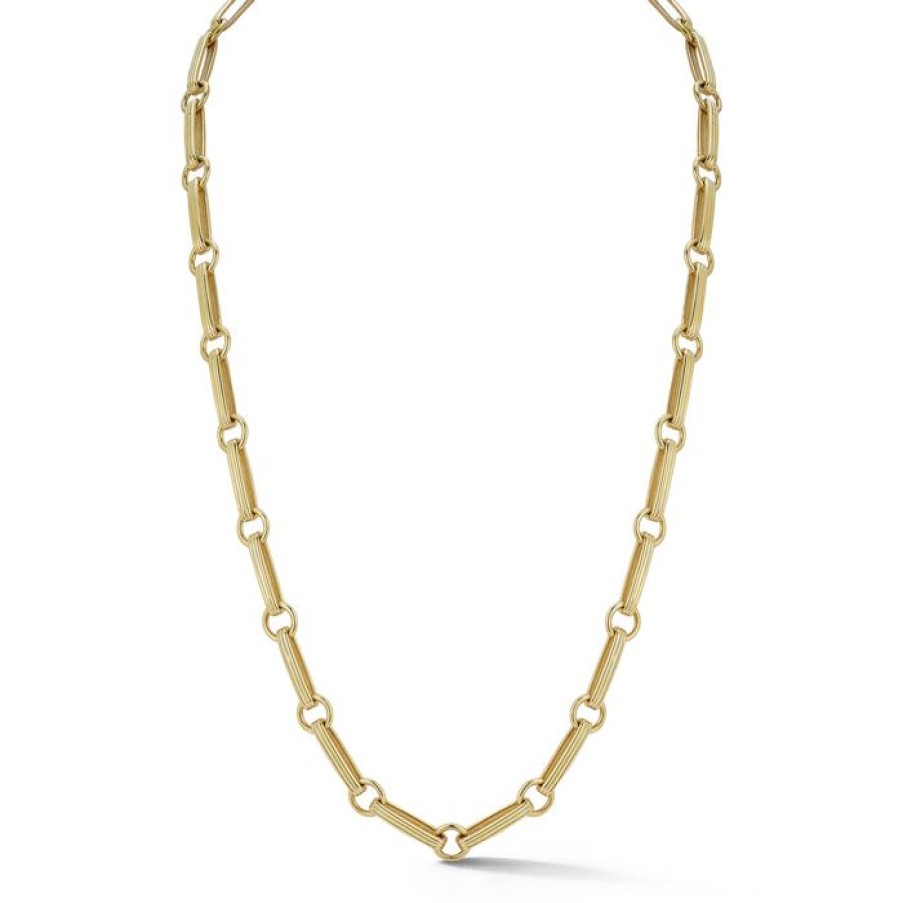 Jewelry STORROW | 14K Gold Elongated Book Link 16" Ernie Chain