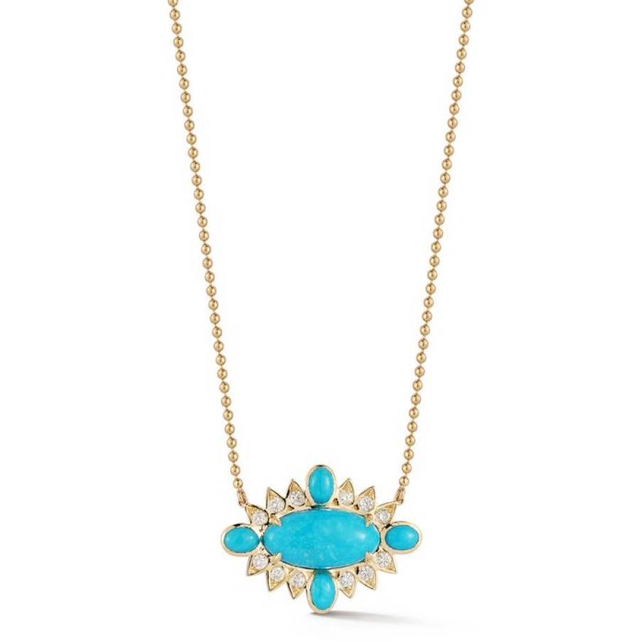 Jewelry STORROW | 14K/18K Gold Turquoise & Diamond Nora Necklace