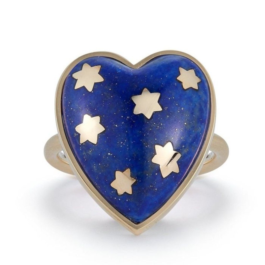 Jewelry STORROW | 14K Gold Lapis Anna Heart Ring