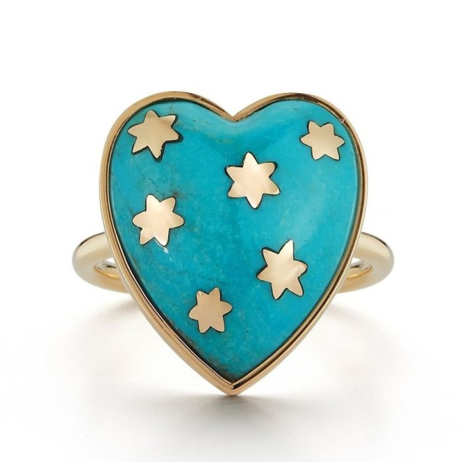 Jewelry STORROW | 14K Gold Turquoise Anna Heart Ring