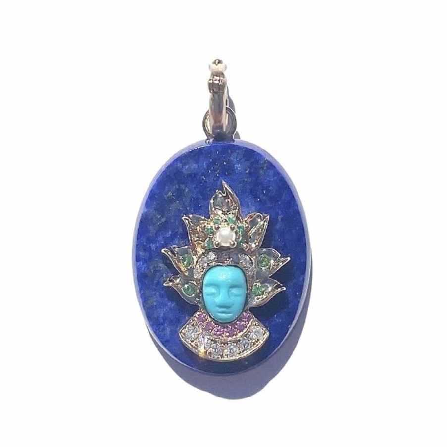 Jewelry STORROW | 14K Gold Lapis & Gemstone Queen Christina Charm