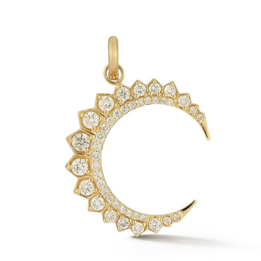 Jewelry STORROW | 14K Gold & Diamond Crescent Moon Estelle Charm